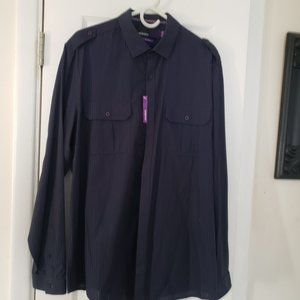 American Rag military stitched shirt. Multiple button. Slim fit and XL. 2010